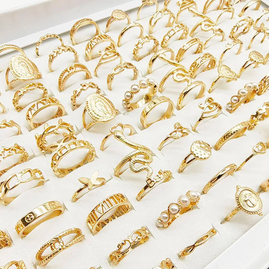 Gold Stackable Rings Set (30-Pack)