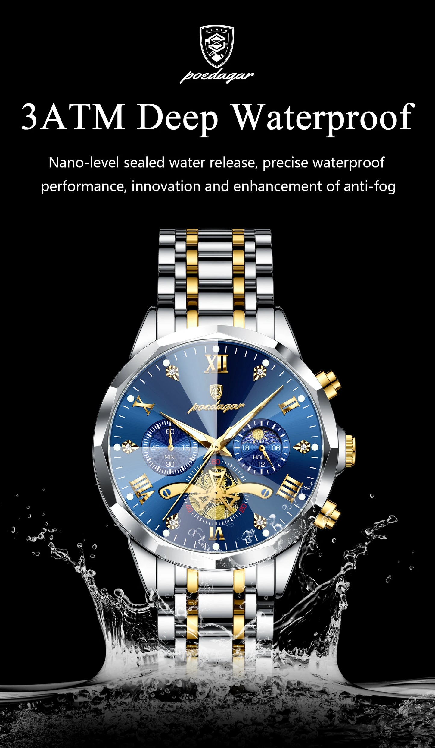 POEDAGAR Luxury Men Watch
