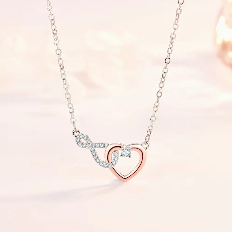 Infinity Heart Necklace with Gift Box