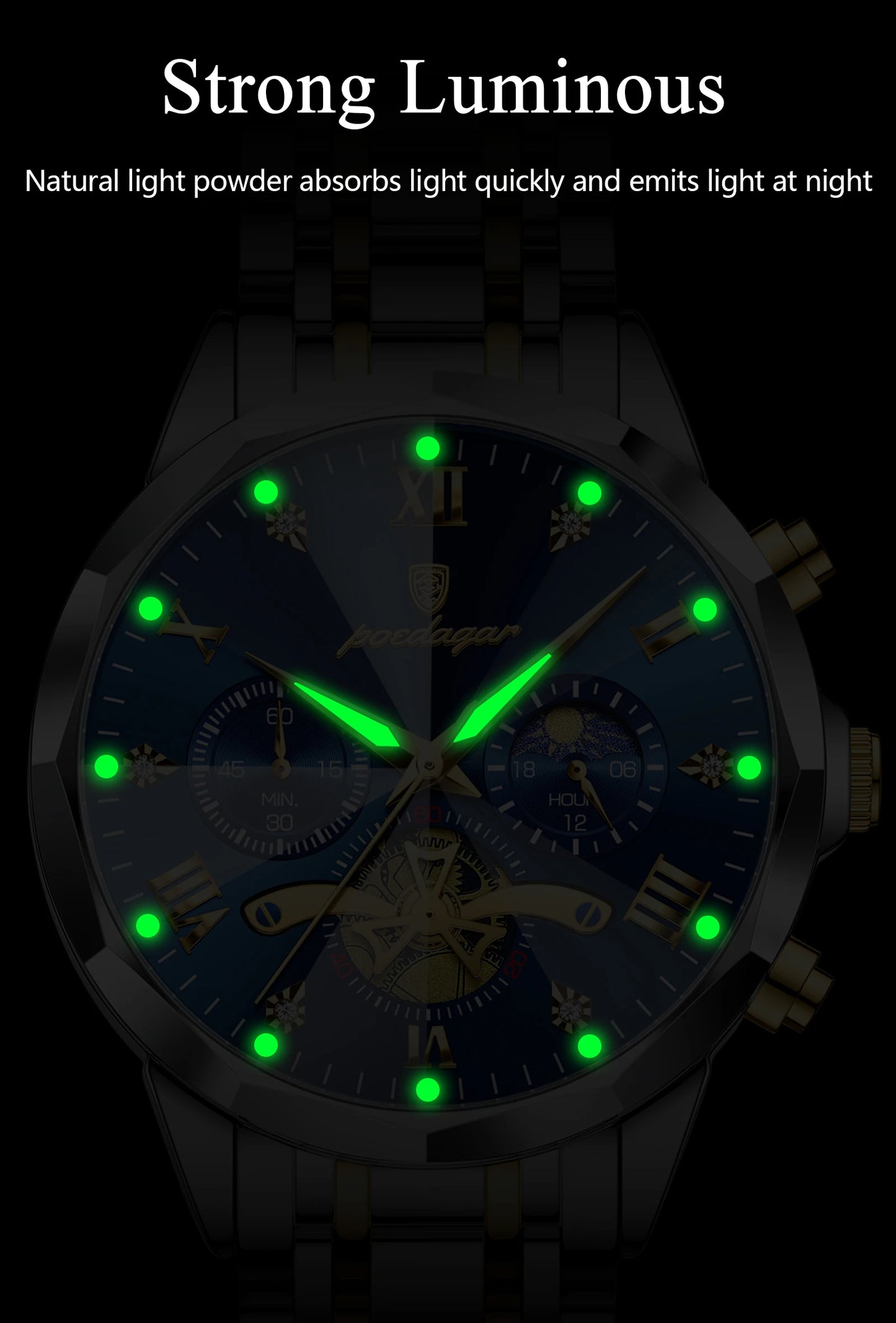 POEDAGAR Luxury Men Watch