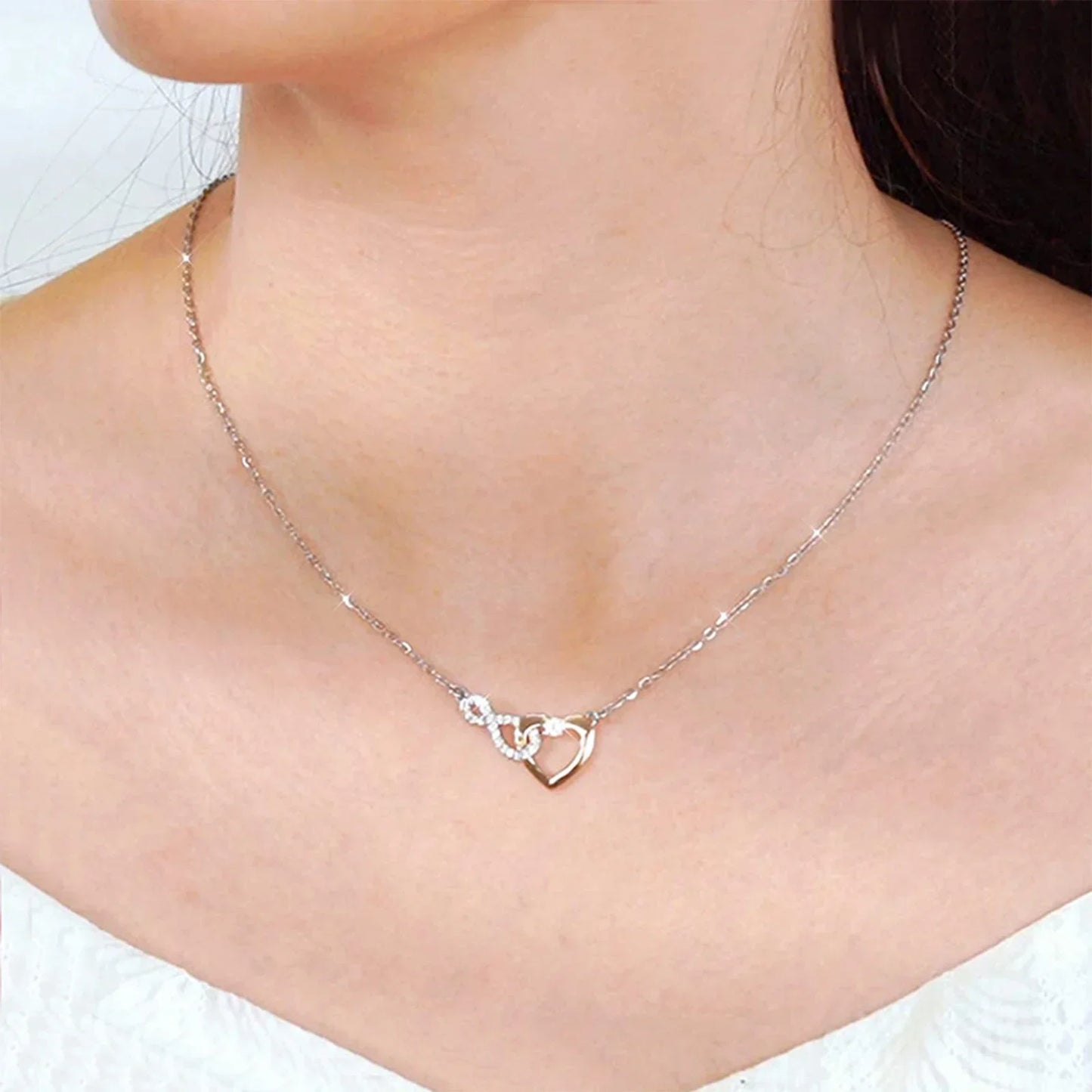 Infinity Heart Necklace with Gift Box