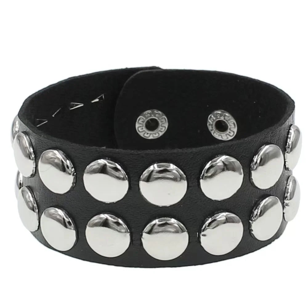 Punk Rivet Leather Bangle