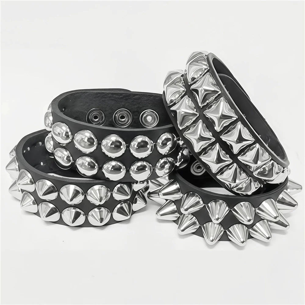 Punk Rivet Leather Bangle