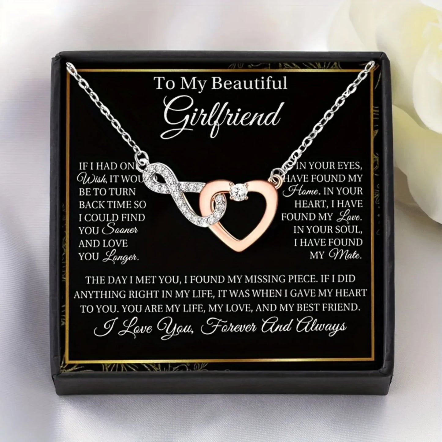 Infinity Heart Necklace with Gift Box