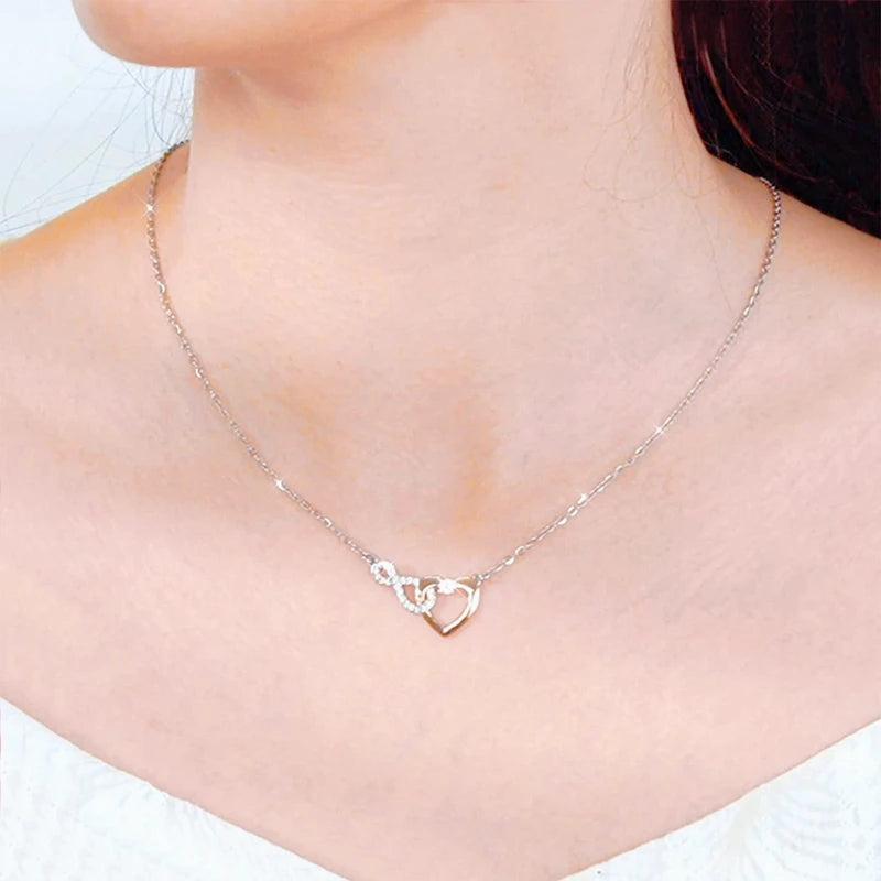 Infinity Heart Necklace with Gift Box