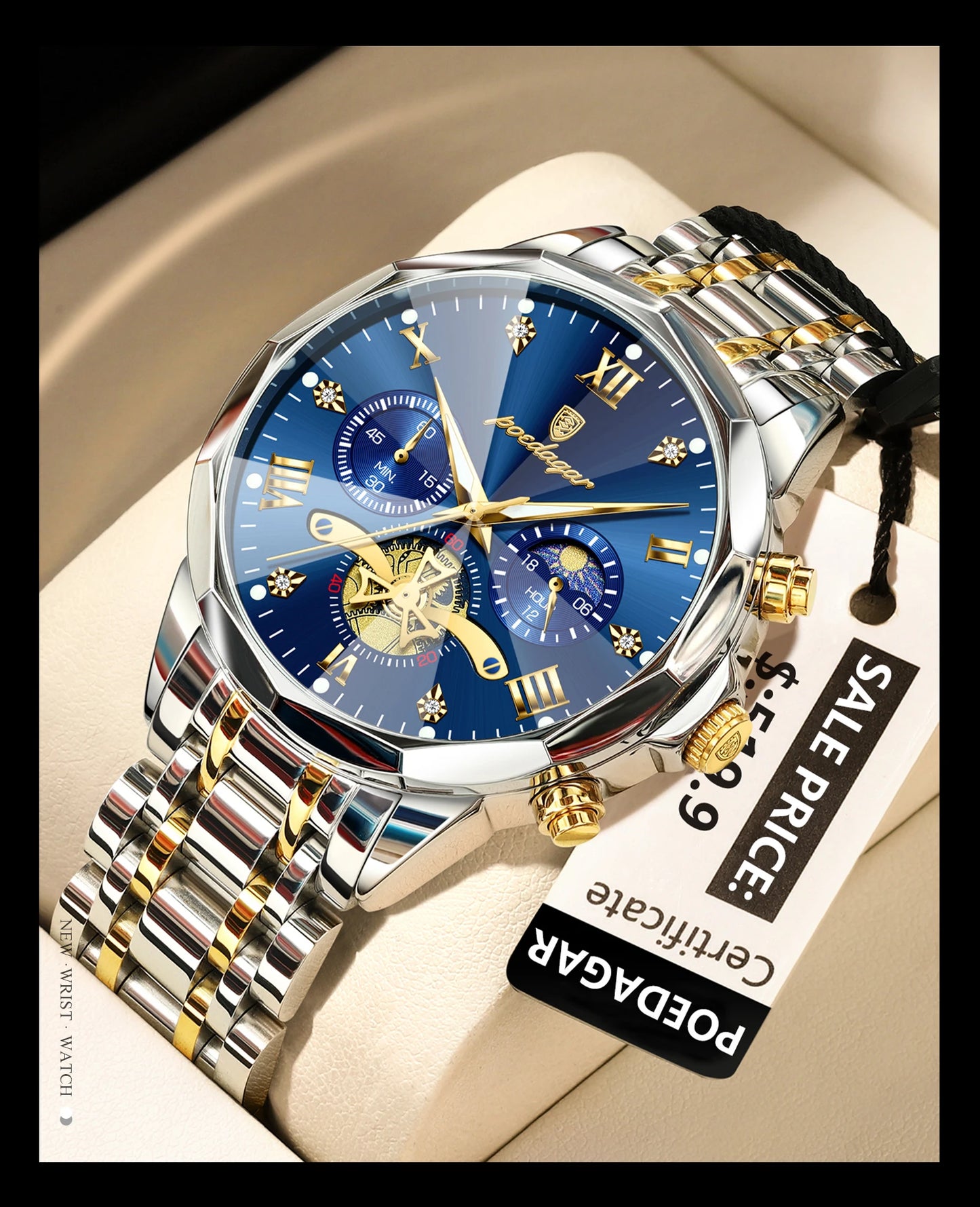 POEDAGAR Luxury Men Watch