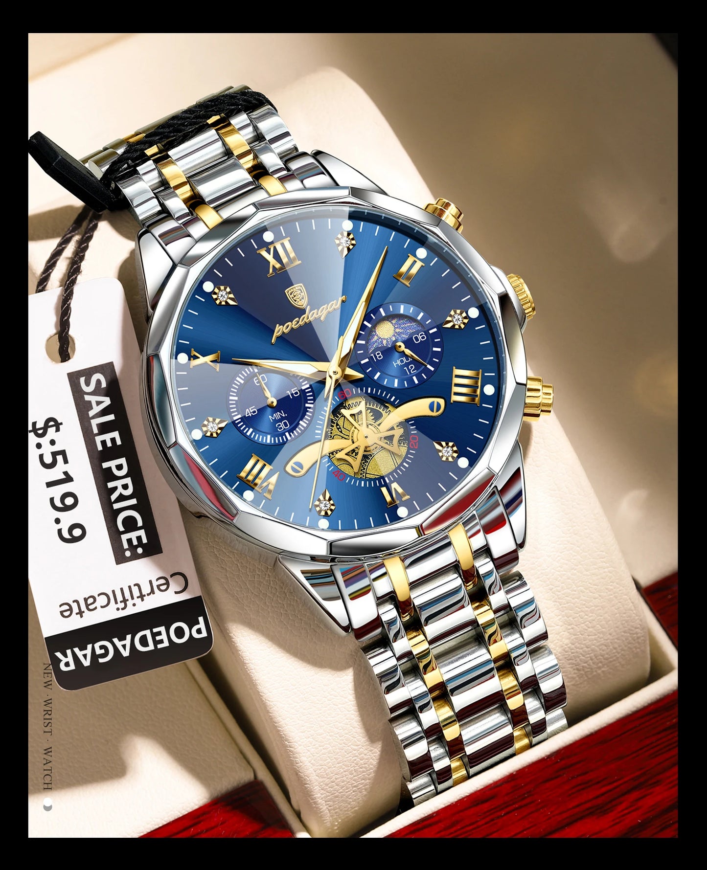 POEDAGAR Luxury Men Watch