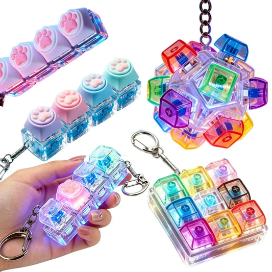 LED Keycap Fidget Keychain