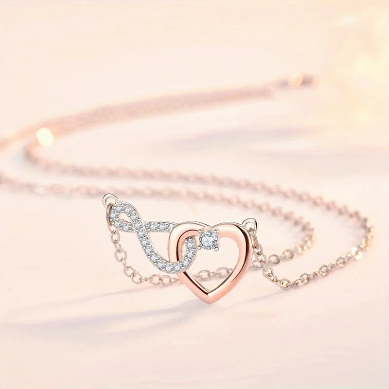 Infinity Heart Necklace with Gift Box
