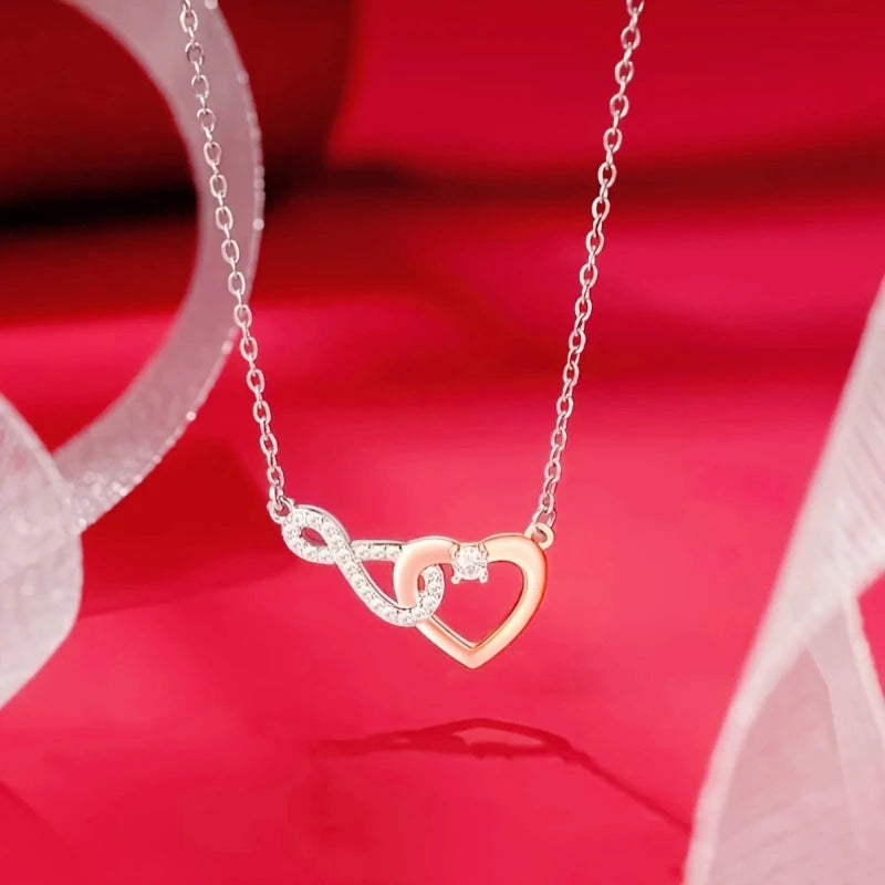 Infinity Heart Necklace with Gift Box