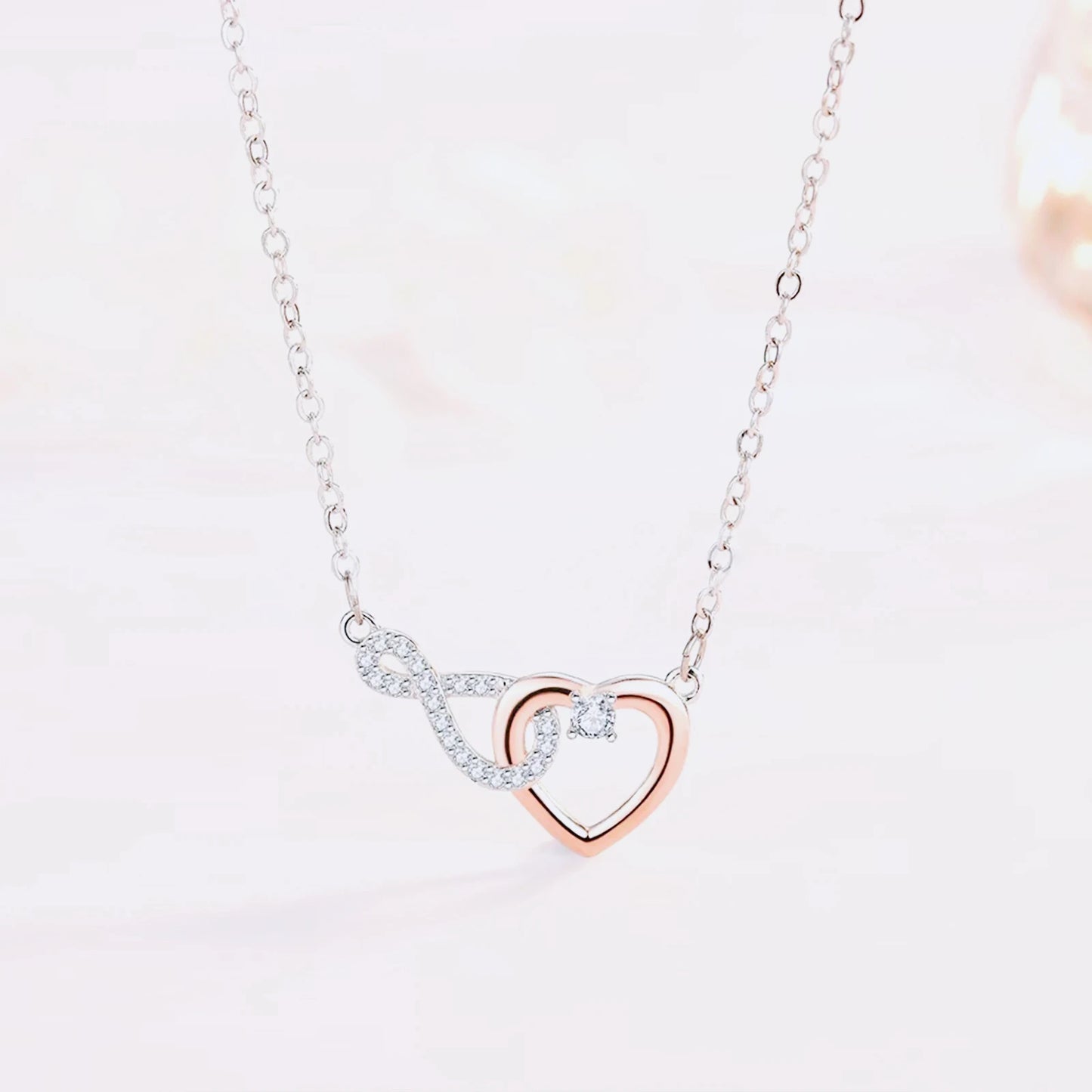Infinity Heart Necklace with Gift Box