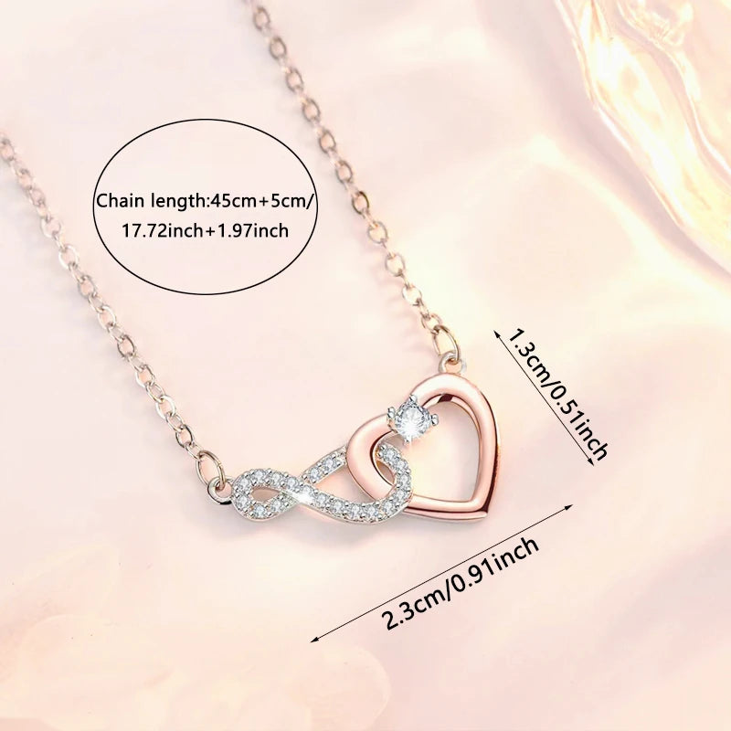 Infinity Heart Necklace with Gift Box