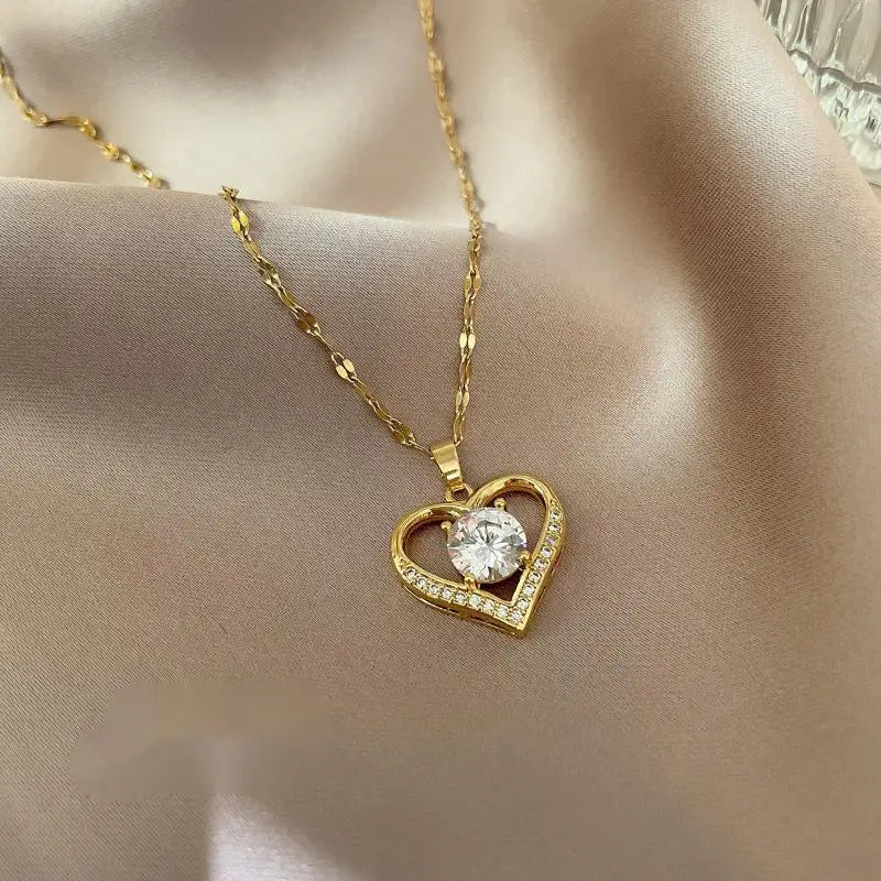 Hollow Heart Pendant Necklace