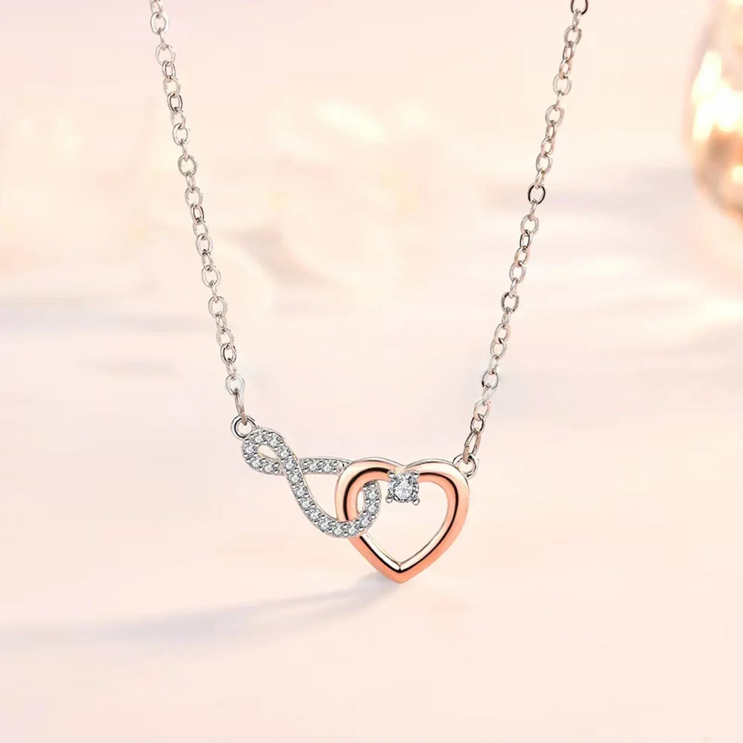 Infinity Heart Necklace with Gift Box