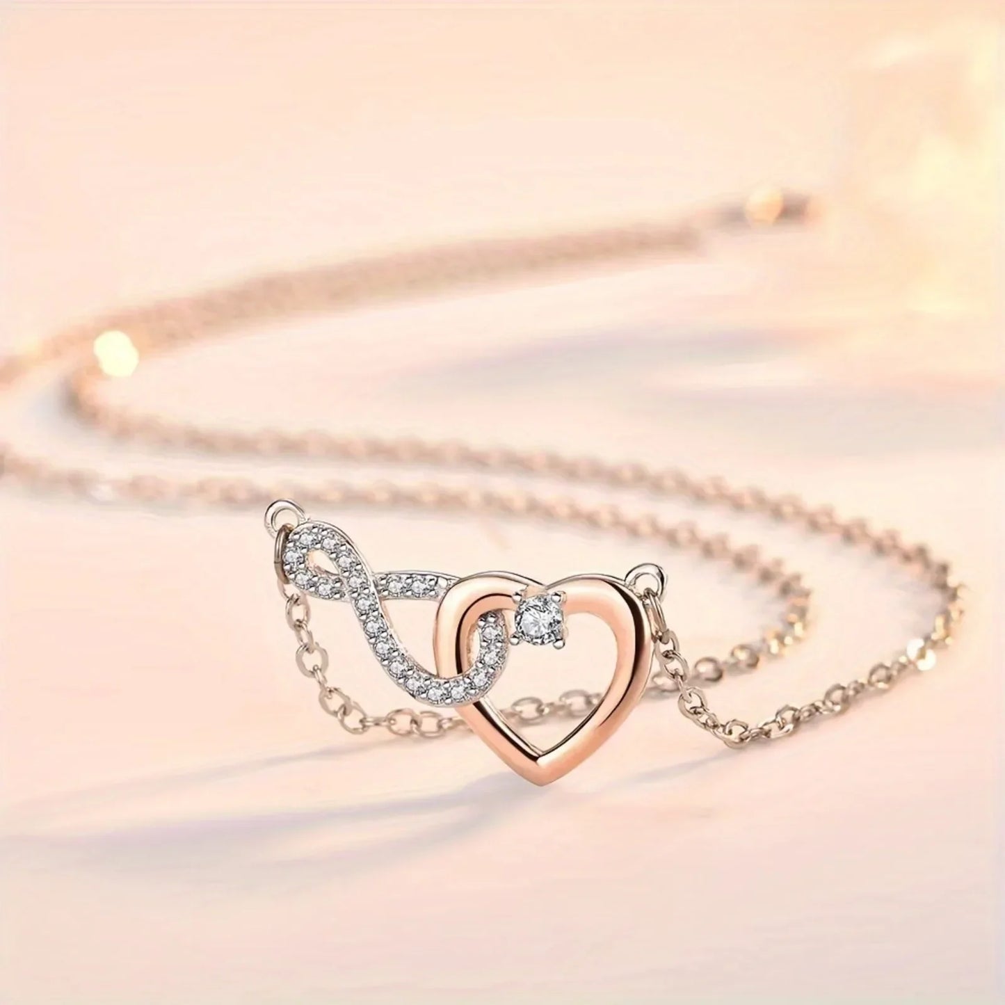 Infinity Heart Necklace with Gift Box