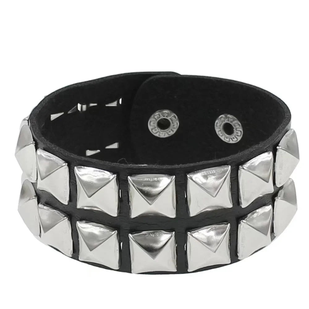 Punk Rivet Leather Bangle