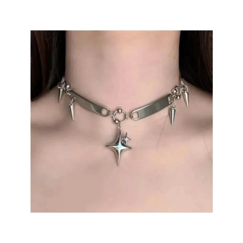 Punk Star Rivet Choker