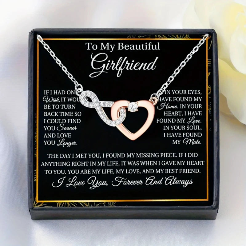 Infinity Heart Necklace with Gift Box