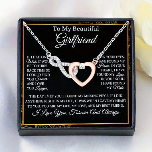 Infinity Heart Necklace with Gift Box