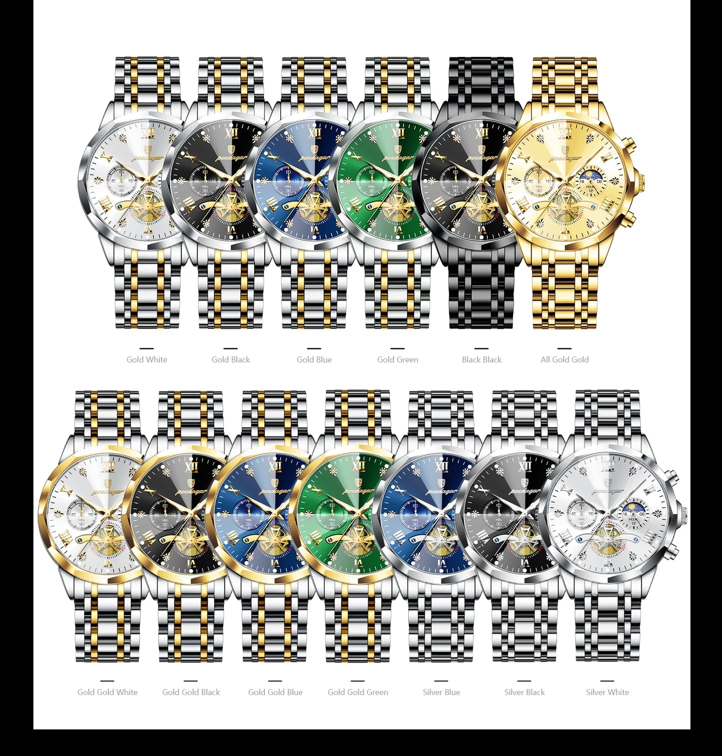 POEDAGAR Luxury Men Watch