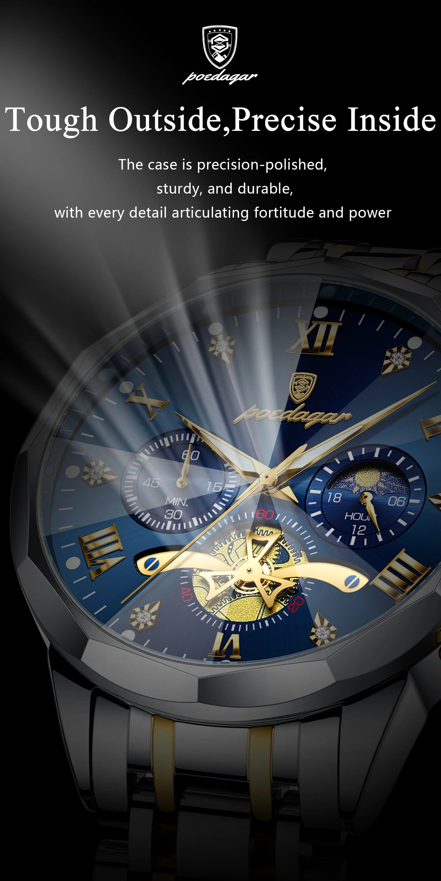POEDAGAR Luxury Men Watch