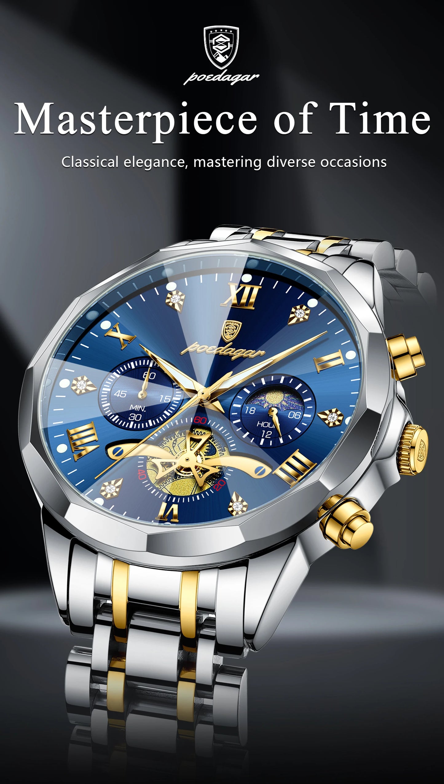 POEDAGAR Luxury Men Watch